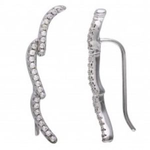 sterling silver 925 rotheum plated 3 cz waves